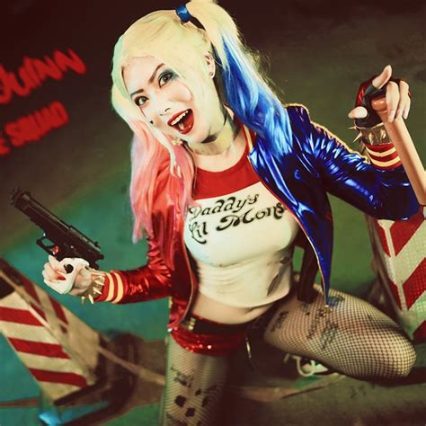 Harley Quinn Cosplay Costume Outfit Women Joker Sexy Suit Coat