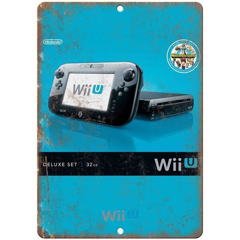 Nintendo Wii U Box Art 10 X 7 Retro Look Metal Sign Rusty Walls