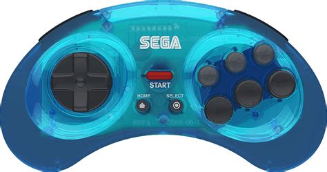 Retro Bit Sega Mega Drive 8 Button 24ghz Wireless Controller Clear