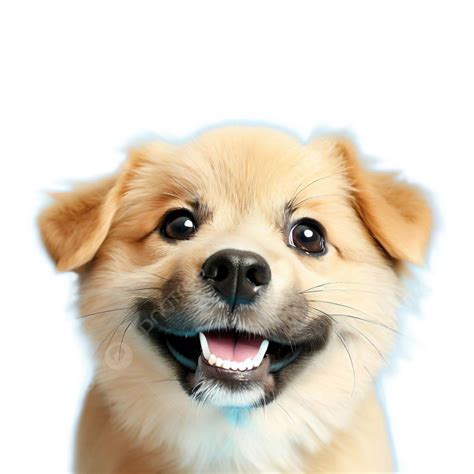 Gambar Anjing Senyuman Comel Pada Latar Belakang Putih Anjing Comel