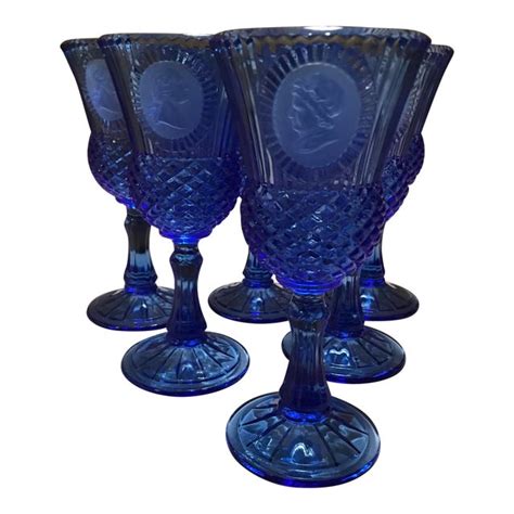 Avon Fostoria Cobalt Blue Goblets Set Of 6 Chairish