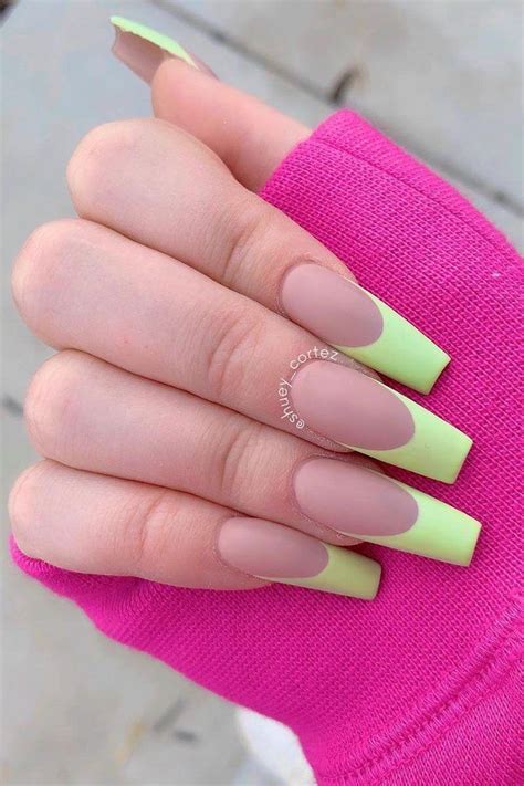 55 Trendy Colored French Tip Nails You Will Like Colored French Tip