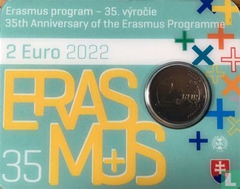 Slovakia 2 Euro 2022 Coincard 35 Years Erasmus Programme Km 2022