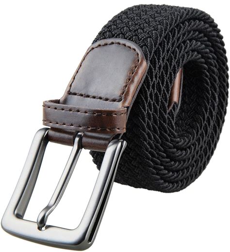 Shanxing Mens Belt Braided Elastic Fabric Webbing Belts For Menblack