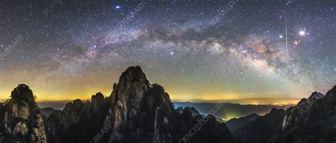 Milky Way Over Mount Huangshan Stock Image C0404598 Science