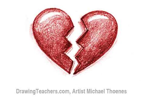 Draw a curved line on the left side of the triangle. How to Draw a Broken Heart
