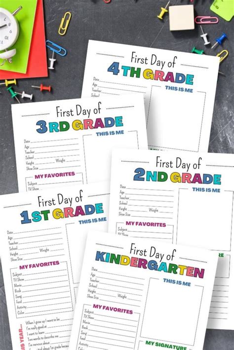 Free Printable First Day Of School Interview For Kids Prek To 12th Grade