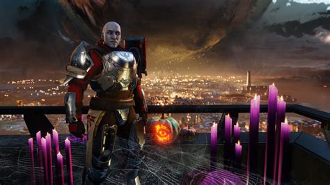 Destiny 2 Shadowkeep Warrior Zavala Standing And Purple Candles On Side