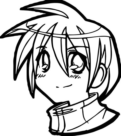 Awesome Anime Boy Face Coloring Page Face Coloring Pages Anime Boy