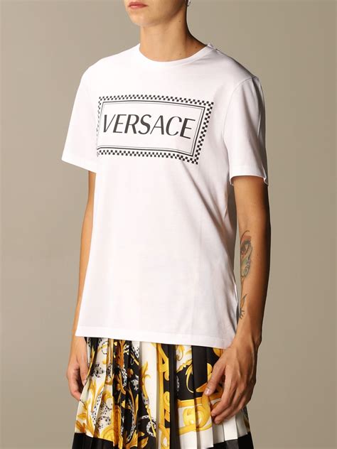 Versace T Shirt With 90s Vintage Logo White T Shirt Versace A83915
