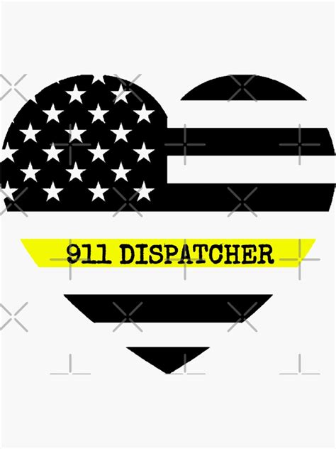 911 Dispatcher Thin Yellow Gold Line Sticker For Sale By 449designs