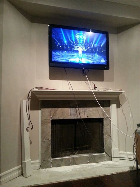 How To Hide The Electrical Wires To The Big Screen Tv Located Above The