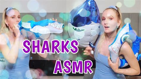 Asmr Sharks Inflatable Foil Balloons Blow Up An Inflatables Youtube