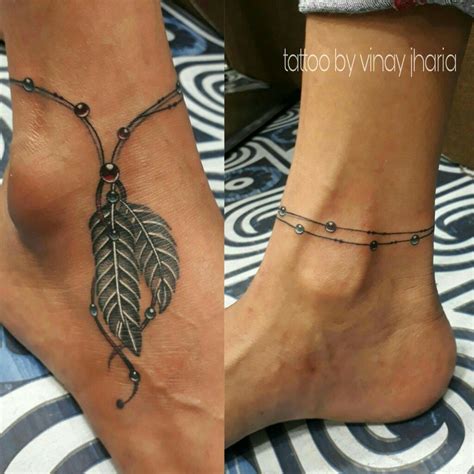 Anklet Tattoo By Vinay Jharia Ankle Bracelet Tattoo Tattoo Bracelet
