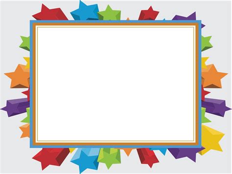 Colorful Stars Frame Background For Powerpoint Animated Ppt Templates