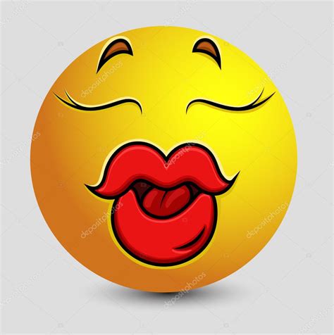 Lábios De Gota Emoji Smiley Emoticon Imagem Vetorial De © Baavli 98053734