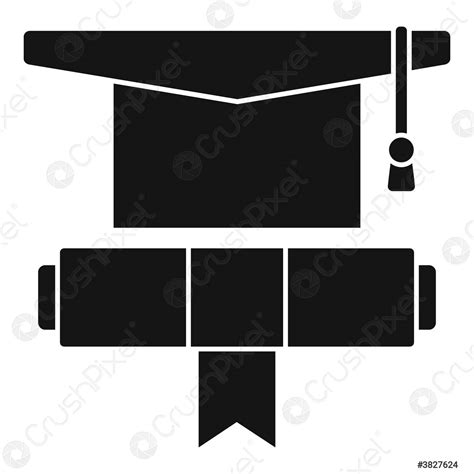 Graduation Hat Diploma Icon Simple Style Stock Vector 3827624