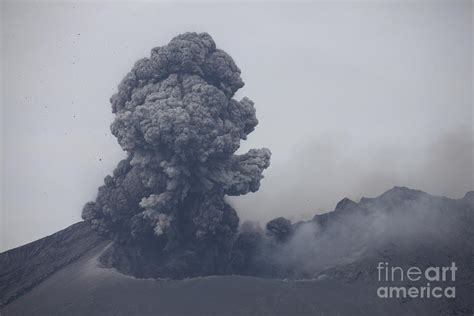 Ash Cloud Eruption From Sakurajima Photograph By Richard Roscoe