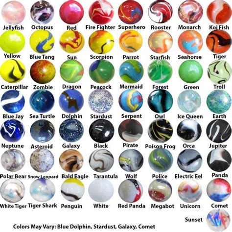 Mega Marbles Player Bundle Pack Of 57 Different Styles In 14mm And 15mm