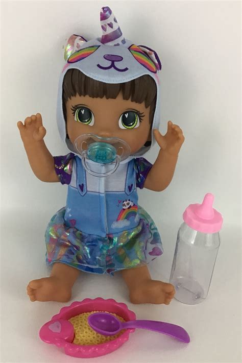 Baby Alive Tinycorns Unicorn Doll With Accessories Drink Wet Brown