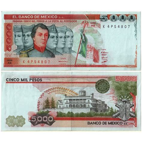 Sangrado Activar Fuera De Servicio Billete De 5 000 Pesos Mexicanos