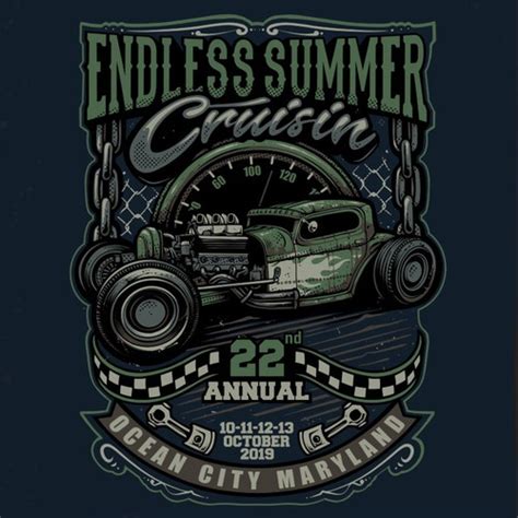 Endless Summer 2019 Classic Car Show 4 5 Color T Shirt T Shirt Contest