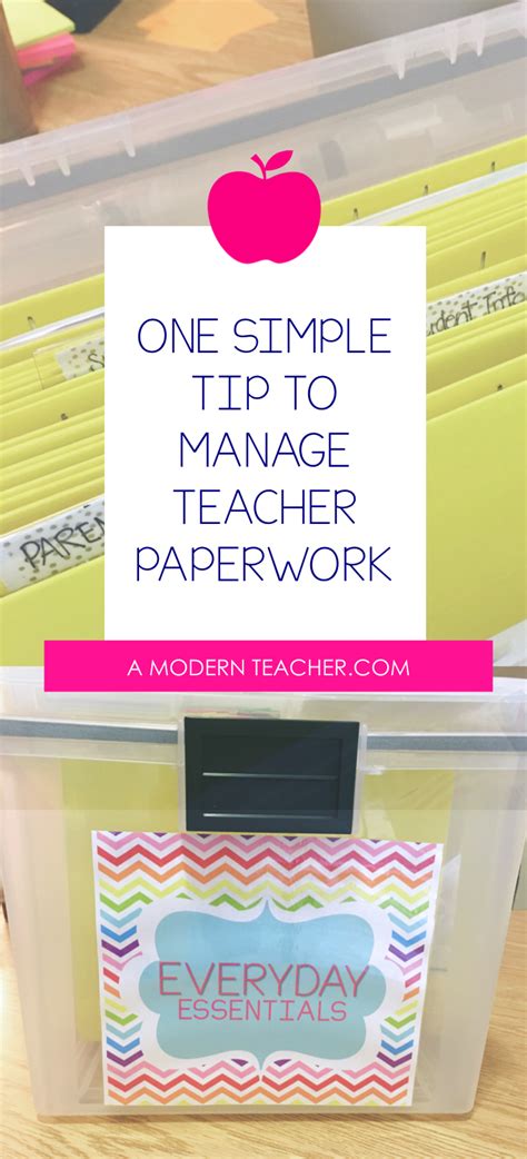 One Simple Tip To Organize Teacher Paperwork A Modern Teacher
