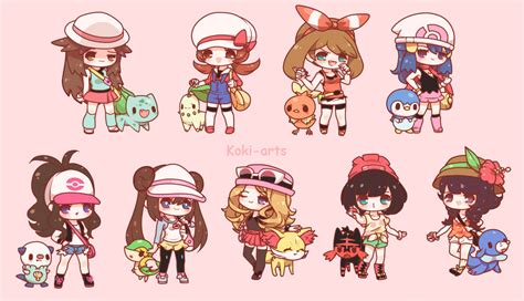 Chibi Pokemon Girls By Koki Arts On Deviantart
