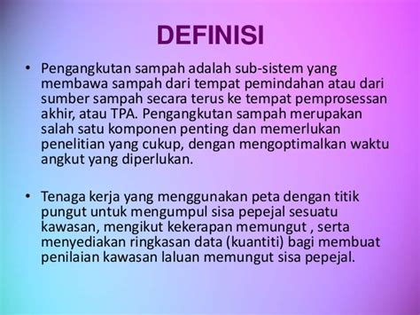 Setiap murid tingkatan 1 wajib menyiapkan kerja kursus bagi mata pelajaran geografi. laluan pengangkutan pembuangan sisa pepejal perbandaran