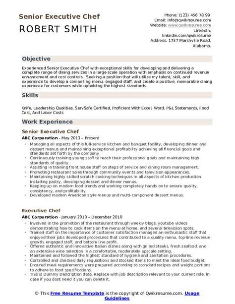 Executive Chef Resume Templates Mryn Ism