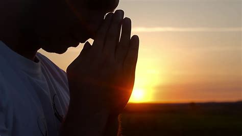 Silhouette Of Man Praying At Sunset Concept Stock Footage Sbv 317603662