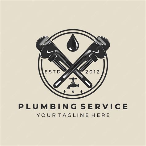 Premium Vector Plumbing Logo Vintage Vector Illustration Template