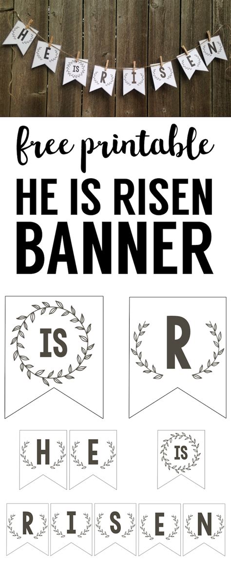 risen banner  printable easter banner paper