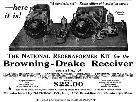 Nationals Kit For The Browning Drake Receiver Radio Broadcast Dec