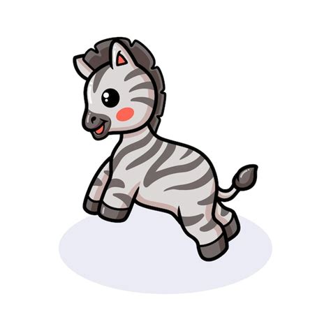Premium Vector Cute Baby Zebra Cartoon Jumping
