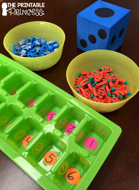Ice Cube Tray Game Math Centers Kindergarten Kindergarten Math