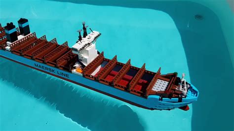 Omg Huge Lego Container Ship Actually Floats Youtube