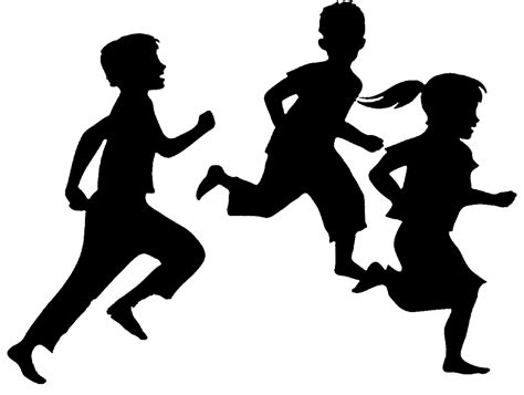Child Silhouette Running Clip Art Jogging Png Download 1200905