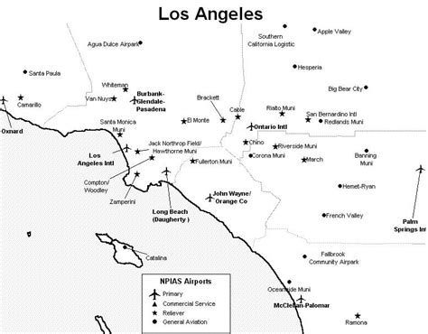 Los Angeles Area Airports Map Los Angeles Airports