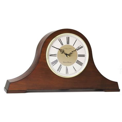London Clock Company Walnut Finish Wooden Napoleon Mantel Clock Edmonds