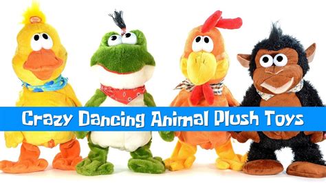 Crazy Dancing Animal Plush Toys Rooster Duck Frog And Wacky Monkey W