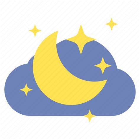 Clear Moon Night Sky Starry Stars Icon