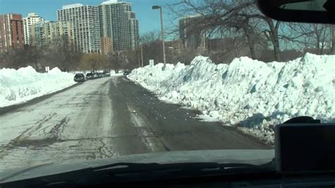 Giant Snow Banks On Lagoon Drive In Veterans Park After A 20 Snowfall
