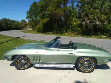 Highly Optioned 1966 Corvette Roadster In Mosport Green For Sale