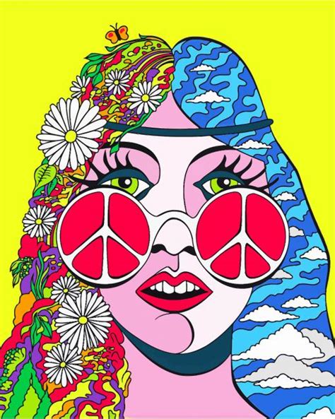 Hippie Girl Art Paint By Numbers Painting By Numbers