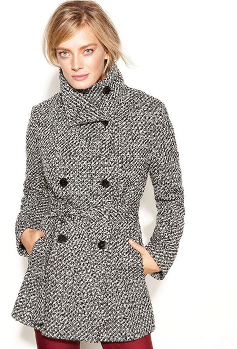 Free shipping both ways on calvin klein double breasted trench coat khaki from our vast selection of styles. Calvin Klein Double Breasted Belted Boucl Pea Coat | Where ...