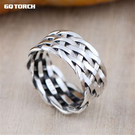 Braided Sterling Silver Ring For Women And Men Genuine 925