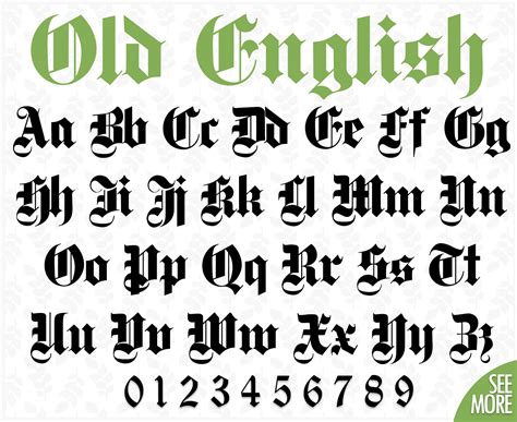 Svg Old English Font Download Fonts Digital Swirly Font Etsy Images