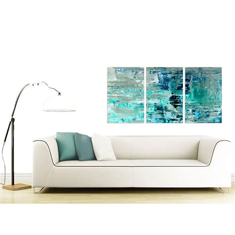 Turquoise Teal Abstract Painting Wall Art Print Canvas