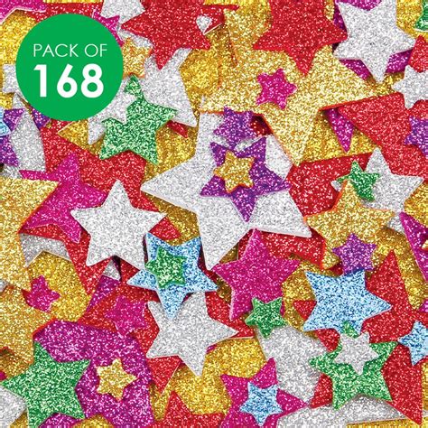 Foam Glitter Star Stickers Pack Of 168 Foam Cleverpatch Art